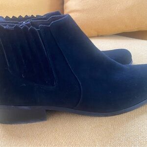 Vaneli Black Suede Ankle Booties
